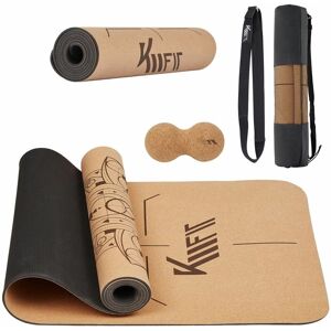 Km-fit - tpe yoga mat gymnastics mat with carrying strap yoga mat padded & non-slip sports mat for fitness, pilates & gymnastics workout with