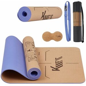 KM-Fit TPE yoga mat gymnastics mat with carrying strap yoga mat padded & non-slip sports mat for fitness, pilates & gymnastics workout with carrying