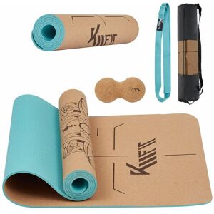 KM-FIT Tpe yoga mat gymnastics mat with carrying strap yoga mat padded & non-slip sports mat for fitness, pilates & gymnastics workout with carrying bag,