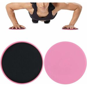 Langray - Basic Sliders, 2Pcs Exercise Glide Disc for Full Body Workout, Use on Mats or Hard Floors, Pink