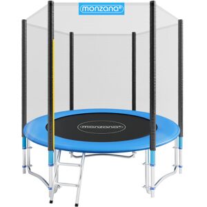 monzana Trampoline complete set with Safety net Access ladder Edge cover Spring tool tüv süd gs certified ø 6ft 8ft 10ft 12ft 14ft home garden blue black 183