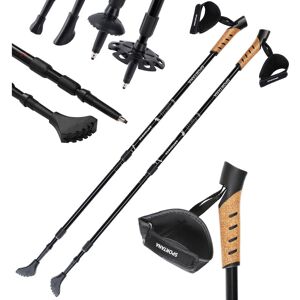 SPORTANA® Telescopic Nordic Walking Poles 5 Foot Attachments Multi Surface Cork Handles Anti-Shock Suspension Hiking Walking Stick Trekking Pole 2Pcs