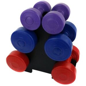 12kg Vinyl Hand Dumbbell Workout Weight Set Including Stand - Oypla