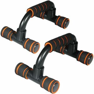 Langray - Pair of Incline Push-up Bars Stands Grips for Men and Women Workout Exercise Home Fitness Training Muscle Chest Building orange