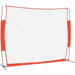 Portable Baseball Net Red&Black 369x107x271 cm Steel&Polyester Vidaxl