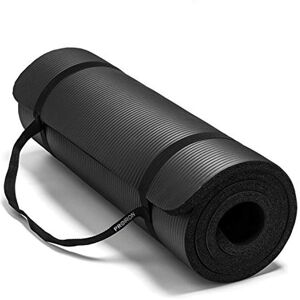 15mm High Density Exercise Mat with Carrying Strap - Black - Proiron