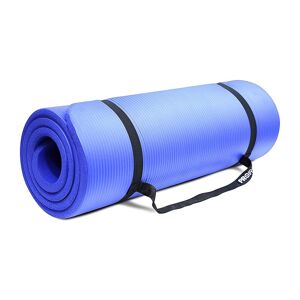 15mm High Density Exercise Mat with Carrying Strap - Blue - Proiron