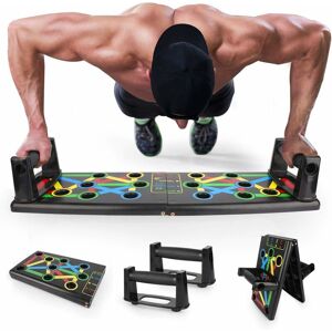 Langray - Push Up Bodybuilding Push Up Board with Handle, Portable Fitness Strength Training Auxiliary Tool for Home Training and Fitness (Black,