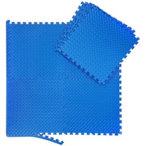 Relaxdays - Floor Mat, 8 Protective Mats For Sports & Fitness Equipment, Bordered, eva, Surface 3 m², WxD 60x60 cm, Blue