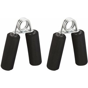 Relaxdays - Hand Trainer Set Of 2, Foam Grips, Gripping Exerciser, Finger Muscle Training, Iron Spring, Black