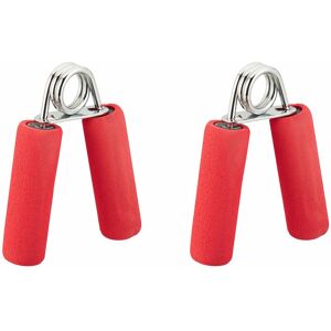 Relaxdays - Hand Trainer Set Of 2, Foam Grips, Gripping Exerciser, Finger Muscle Training, Iron Spring, Red