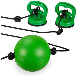 Relaxdays Reflex Boxing Ball, Double End Hand-Eye Coordination Exercise, at-Home Speed Punching Training, Green/Black