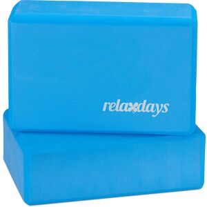 Relaxdays - Set of 2 Hard Foam Blocks to Practice Yoga, Non-Slip, hwd 8x23x15 cm, Blue