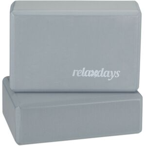 Relaxdays - Set of 2 Hard Foam Blocks to Practice Yoga, Non-Slip, hwd 8x23x15 cm, Grey