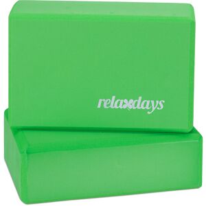 Relaxdays - Set of 2 Hard Foam Blocks to Practice Yoga, Non-Slip, hwd 8x23x15 cm, Green