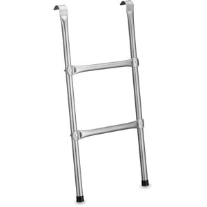 Trampoline Ladder, 76 cm Long, Hang Up, Universal, 2 Rungs, Garden Accessory, Step Up, Steel, Silver - Relaxdays
