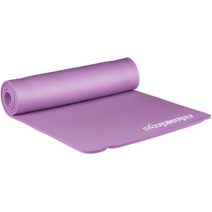 Yoga Mat 180x60 cm, Pilates, Fitness, Stretching, Carrying Strap, Non-slip, Gymnastics, 10 mm, Purple - Relaxdays