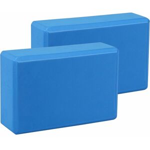 Set of 2 Yoga Bricks eva Stability Yoga Blocks for Meditation Yoga Pilates Support and Strengthen Poses 23 x 15 x 7.5cm, Blue - Rhafayre