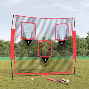 Berkfield Home - Royalton Portable Baseball Net Black and Red 183x105x183 cm Polyester