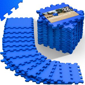 16x Interlocking Non-Slip eva Foam Floor Mat Set 1.8x3.6m (45x45cm each) Waterproof Tear-Resistant Fitness Blue - Monzana