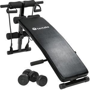 Tectake - Sit-Up Bench Cuttler 6 adjustable angles & accessories - weight bench, gym bench, workout bench - black