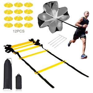 Héloise - Speed and Agility Training Kit with tpe Ladder, Resistance Parachute, 12 Disc Cones, 4 Steel Stakes