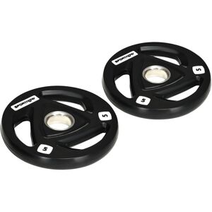 Sportnow - Olympic Weight Plates for 2'' Barbell Bar with Tri Grips 2 x 5kg - Black