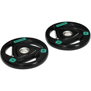 Sportnow - Olympic Weight Plates for 2'' Barbell Bar with Tri Grips 2 x 10kg - Black