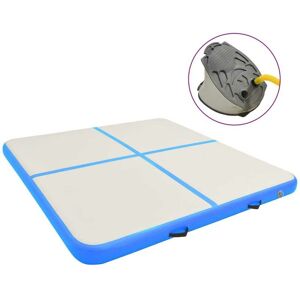 Sweiko - Inflatable Gymnastics Mat with Pump 200x200x10 cm pvc Blue FF92695UK