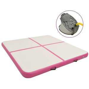 Sweiko - Inflatable Gymnastics Mat with Pump 200x200x15 cm pvc Pink FF92697UK