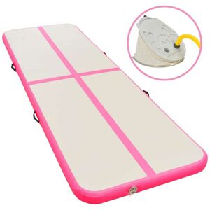 SWEIKO Inflatable Gymnastics Mat with Pump 400x100x10 cm PVC Pink VDTD32865