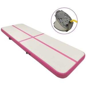 Sweiko - Inflatable Gymnastics Mat with Pump 400x100x20 cm pvc Pink FF92679UK