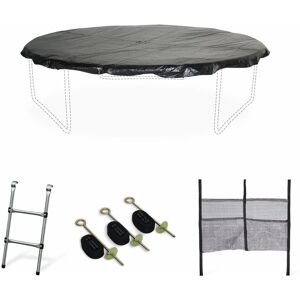 SWEEEK Trampoline Accessories Pack - Ø245 cm - Ladder, Rain Cover, Shoe Net, Anchor Kit