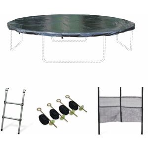 SWEEEK Trampoline Accessories Pack - Ø370 cm - Ladder, Rain Cover, Shoe Net, Anchor Kit