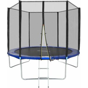 Tectake - Trampoline with safety net - 8ft trampoline, kids trampoline, garden trampoline - 305 cm - black/blue