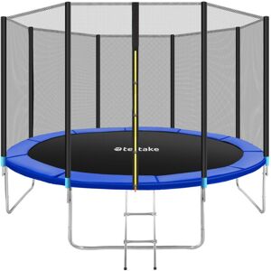 Tectake - Trampoline with safety net - 8ft trampoline, kids trampoline, garden trampoline - 396 cm - black/blue