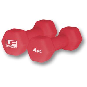 UFE Urban Fitness Hex Dumbbells - Neoprene Covered (Pair) 2 x 4kg - Red - Pink