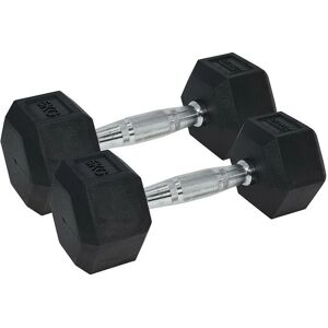 UFE - Urban Fitness pro Hex Dumbbell - Rubber Coated (Pair) Black 2 x 5kg - Black