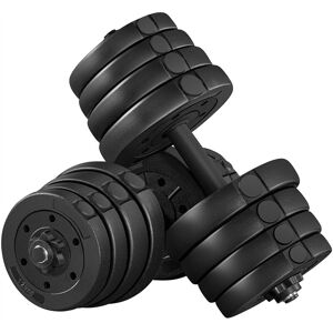 30KG Adjustable Dumbbell Set Home Training Dumbbell Pair Lifting Dumbbells Weight Set, Black - Yaheetech