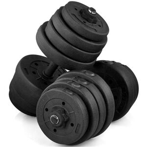 20kg Dumbbells Set Adjustable Free Weight Set,Black - Yaheetech