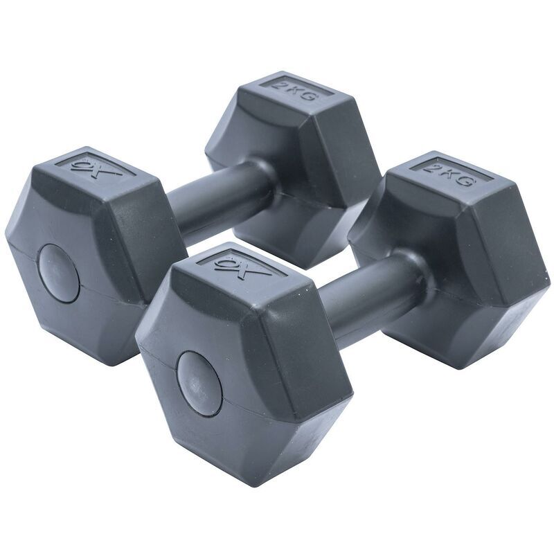 Black 2kg Dumbbells Set Exercise Equipment Home Gym Weight Fitness Accessories - W002940 - Black - Xq Max