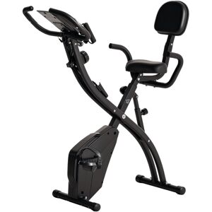 Homcom - 2-In-1 Upright Exercise Bike 8-Level Adjustable with Pulse Sensor Black