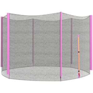 SPORTNOW 8ft Trampoline Net Replacement Safety Net with Zipped Door, Pink