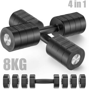 4-in-1 Adjustable Dumbbell - MERACH, Set of 2 Weights from 1 to 8KG, Home or Gym, for Men and Women, Black 4-in-1 Adjustable Dumbbell - MERACH, Set of 2 Weights from 1 to 8KG, Home or Gym, for Men and Women, Black