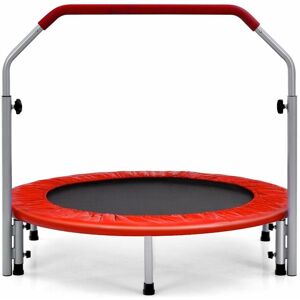 Costway - Foldable Jumping Fitness Trampoline Exercise Rebounder 4-Level Adjustable Handle Costway - Foldable Jumping Fitness Trampoline Exercise Rebounder 4-Level Adjustable Handle