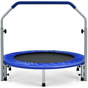 Costway - Foldable Jumping Fitness Trampoline Exercise Rebounder 4-Level Adjustable Handle Costway - Foldable Jumping Fitness Trampoline Exercise Rebounder 4-Level Adjustable Handle