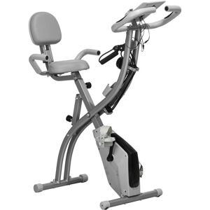 Homcom - 2-In-1 Upright Exercise Bike 8-Level Adjustable with Pulse Sensor Grey Homcom - 2-In-1 Upright Exercise Bike 8-Level Adjustable with Pulse Sensor Grey