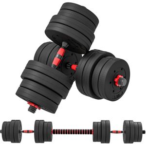 Adjustable 2 in 1 Barbell Dumbbells Weight Set for Body Fitness 30KG - Homcom Adjustable 2 in 1 Barbell Dumbbells Weight Set for Body Fitness 30KG - Homcom
