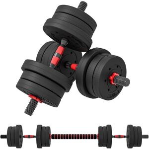Adjustable 2 in 1 Barbell Dumbbells Weight Set for Body Fitness 20KG - Homcom Adjustable 2 in 1 Barbell Dumbbells Weight Set for Body Fitness 20KG - Homcom
