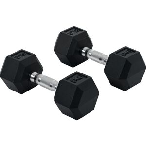 Hexagonal Rubber Dumbbell Sets Ergo Weight Fitness Gym Workout Pair 2x8kg - Homcom Hexagonal Rubber Dumbbell Sets Ergo Weight Fitness Gym Workout Pair 2x8kg - Homcom